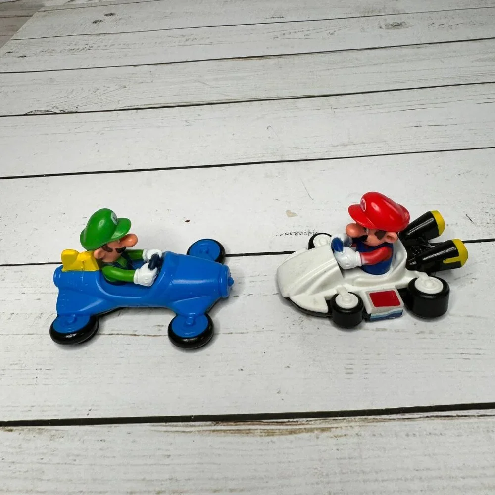 Mario & Luigi Kart Pull Back Cars Nintendo‎ McDonald's Happy Meal Toys Vintage